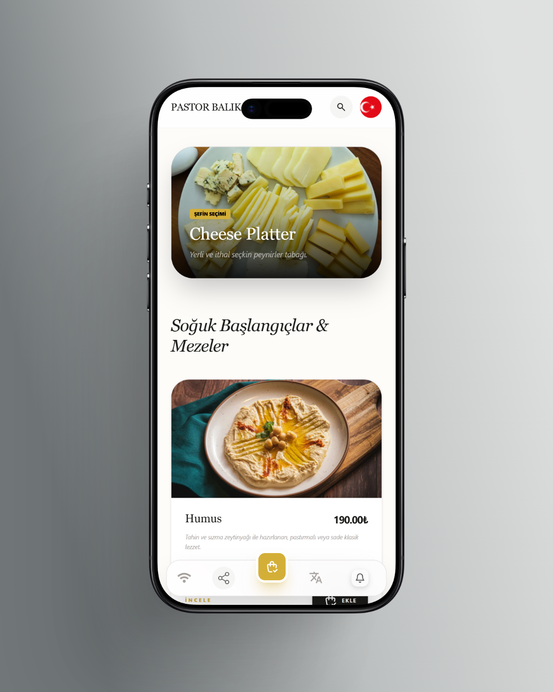 menüqr.com – Zigasoft tarafından geliştirilen QR kod menü uygulaması ekran görüntüsü