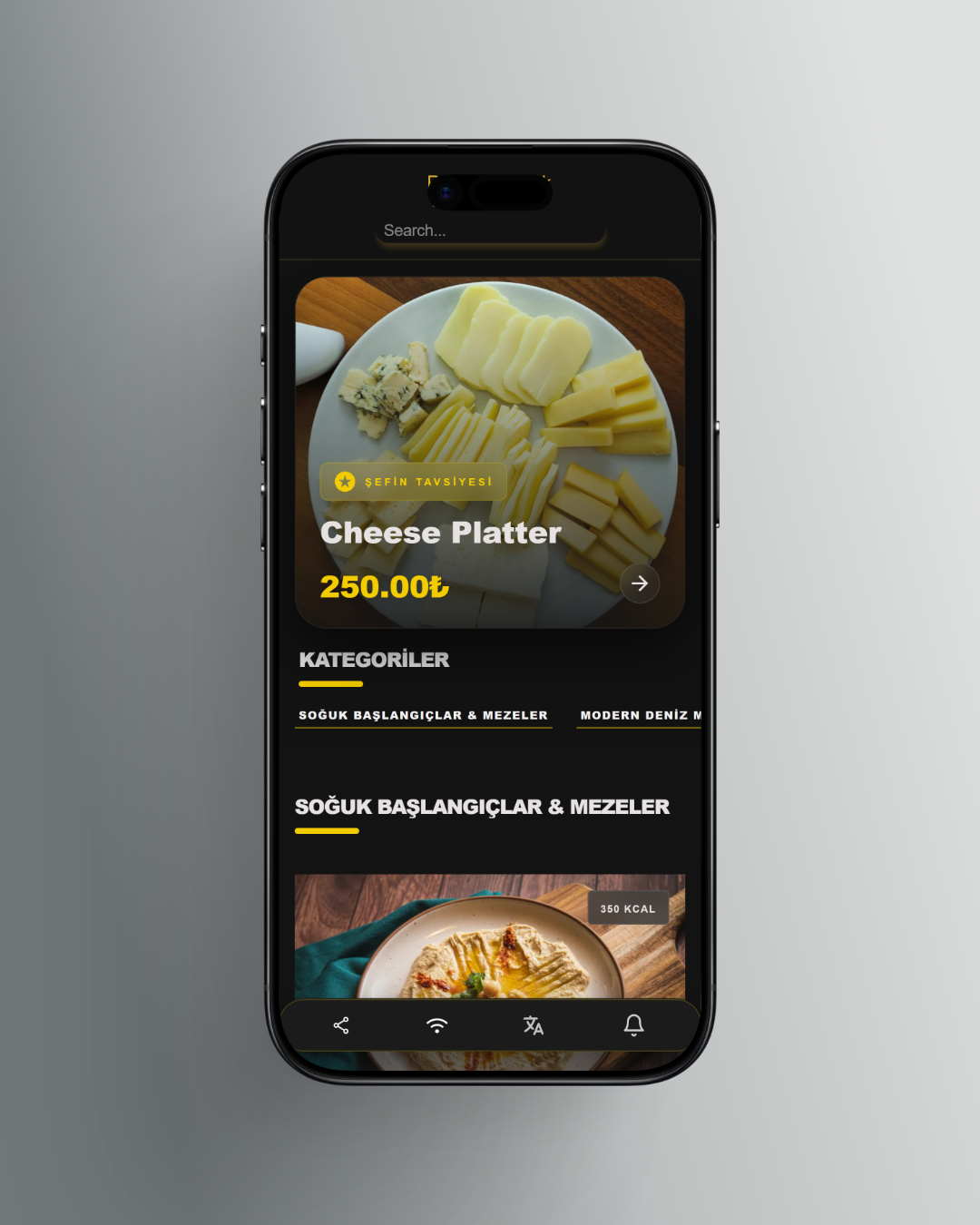 menüqr.com – Zigasoft tarafından geliştirilen restoran dijital menü platformu arayüzü